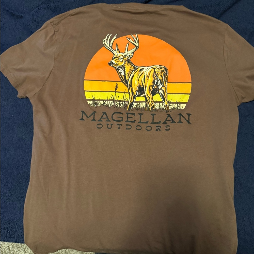Magellan Outdoors Brown and Orange Deer Graphic Tee